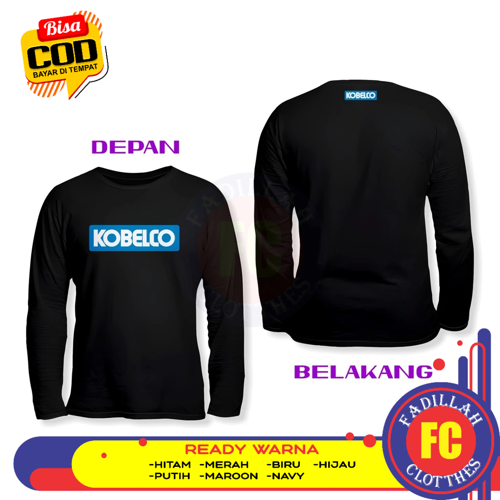 Kaos Kobelco Logo DB Lengan Panjang Kaos Distro