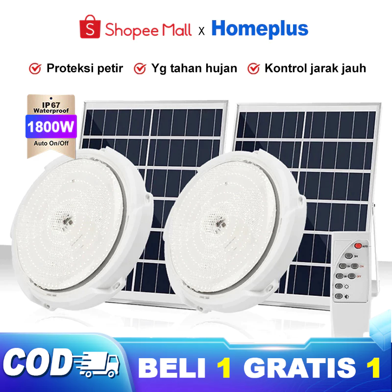 Beli 1 Gatis 1lampu panel surya Solar Ceiling Lampu indoor Solar Cell lampu tenaga surya LED Modern