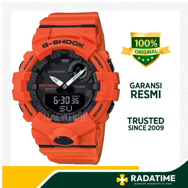 Jam Tangan Pria Casio G-Shock G-Squad 100% Original Resin Orange GBA-800-4ADR