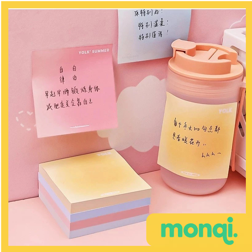 

MONQI Sticky Notes Gradasi Lucu Polos 50 Lembar Memo Tempel Gradasi Warna-Warni 50Lembar Tempelan Kertas Catatan Memo