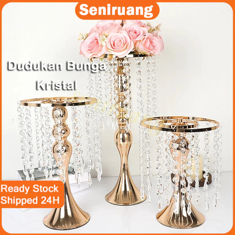 【✅Harga Minimum-COD】Vas bunga hiasan dekorasi ruang tamu mewah pajangan lemari kaca luxurious weddin