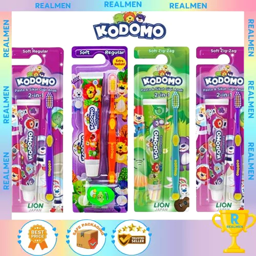 KODOMO Sikat & Pasta Gigi Set 2in1 Reguler Zig Zag Odol Anak Sikat Gigi Kodomo