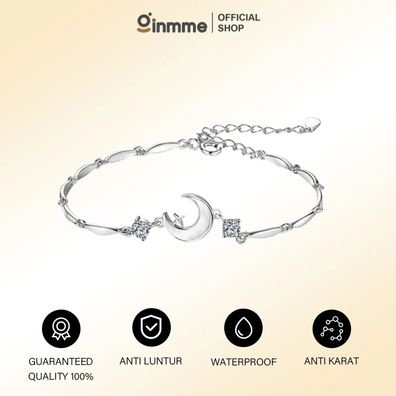 Ginmme Gelang Fairy Bulan Lucu Pita Bunga Sakura Merah Muda Fashion Korea Aksesoris Perhiasan