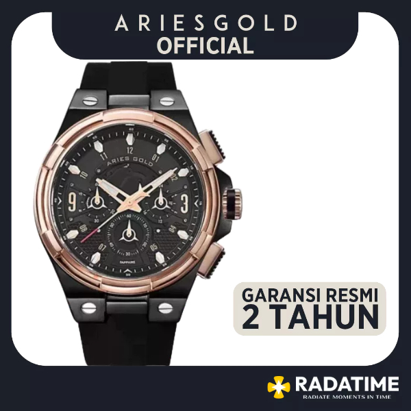 [FREE MUG] Jam Tangan Pria Aries Gold Original & Garansi Resmi 2 Tahun G-7016-BKRG-BKRG