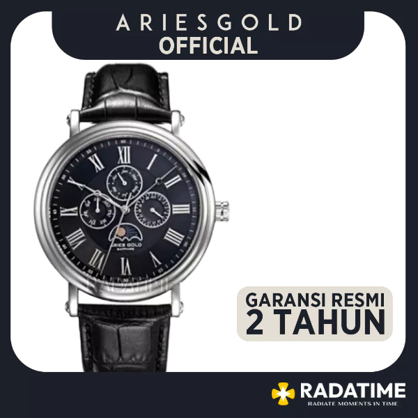 [FREE MUG] Jam Tangan Pria Aries Gold Urban Kensington 100% Original G-101-S-BK