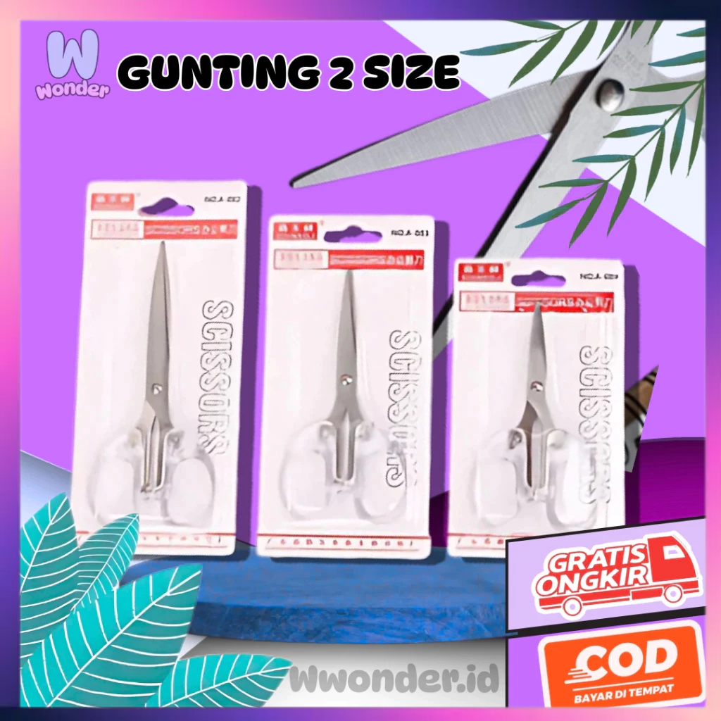 

WW Gunting 2 Ukuran Scissors 2 Size Best Seller AT02