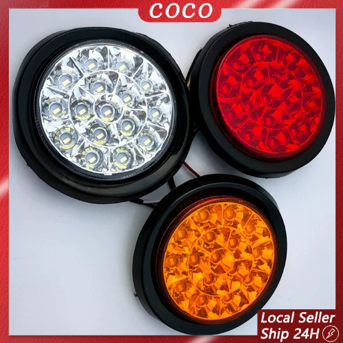 【COD】Stop Lamp Truk 12-24 Volt Model BULAT 16 LED Lampu Stop Belakang Truk