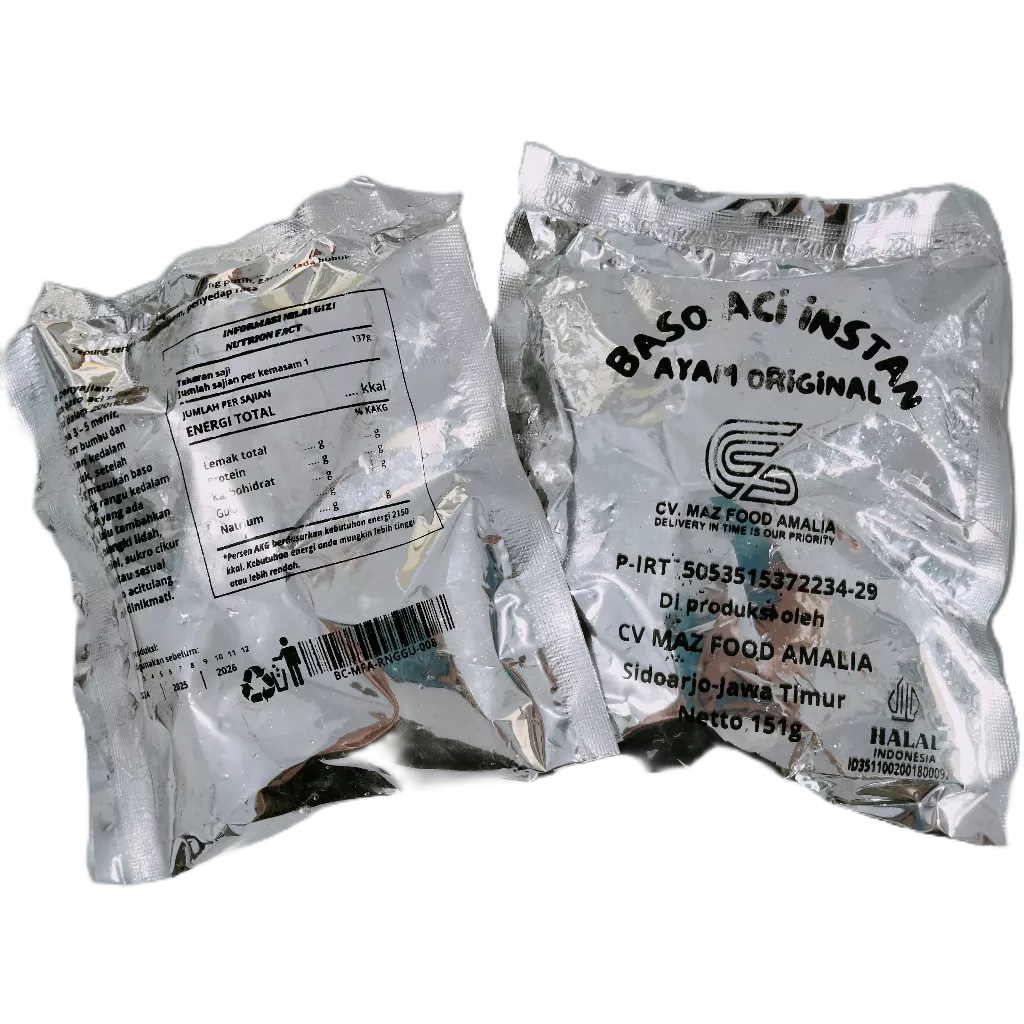 

PAKET 5 PACK BASO ACI INSTAN AYAM ORIGINAL MAZFOOD HOMEMADE