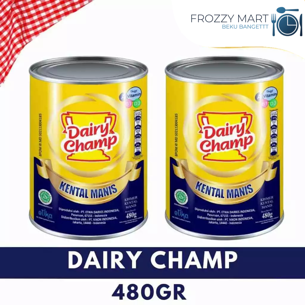 

DAIRY CHAMP Krimer Kental Manis 480gr | Susu Kental Manis Kaleng