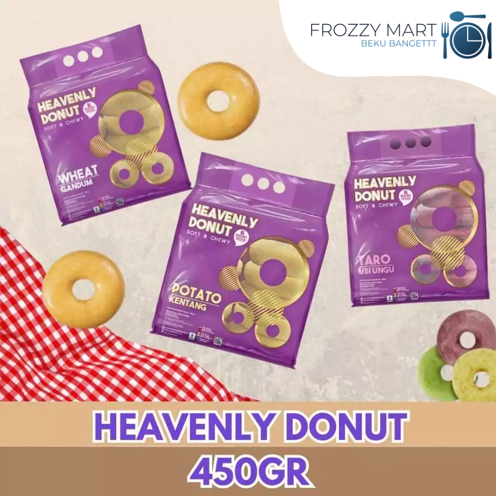 

HEAVENLY BLUSH Donat Frozen Isi 10 – Original, Gandum, Ubi Ungu | Roti Donat 450gr