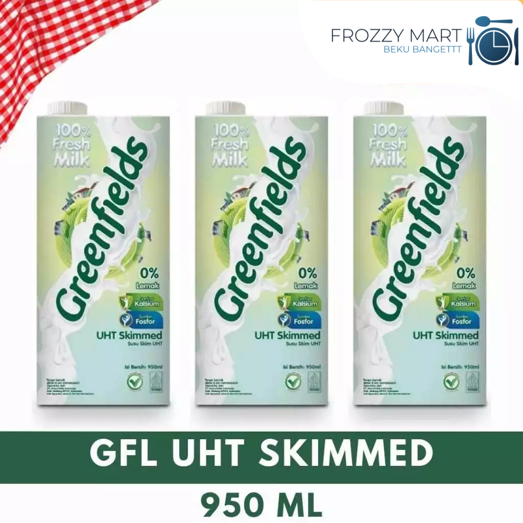 

Greenfields UHT 950ml / 1L – Full Cream, Coklat, Low Fat, Skimmed | Susu Botol Besar Siap Minum