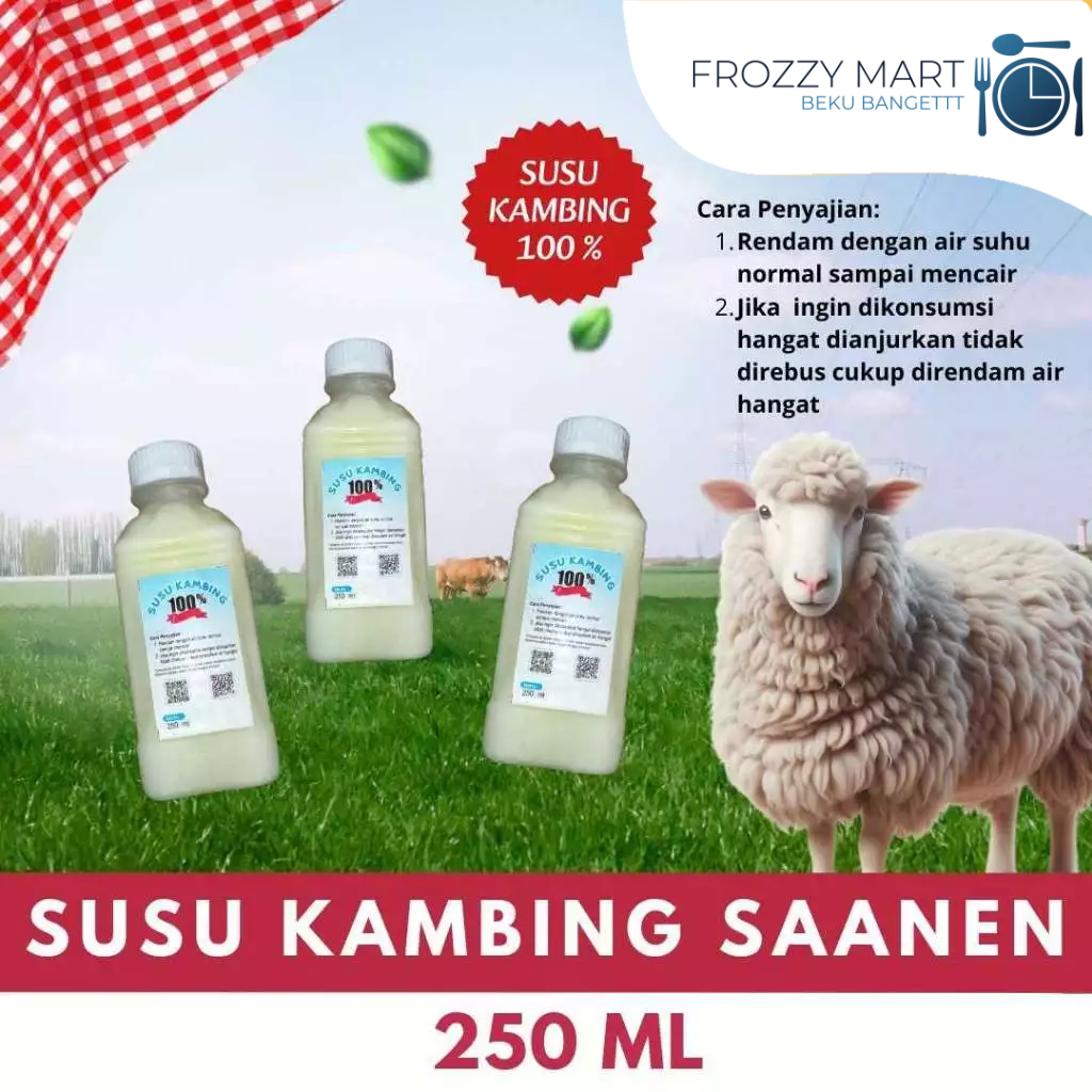 

Susu Kambing Saanen 250ml – Susu Segar Tinggi Nutrisi, Lebih Mudah Dicerna & Sehat