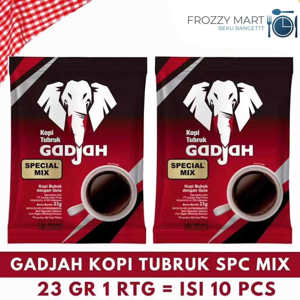 

Gadjah Kopi Tubruk – Asli 138g | Manis & Special Mix 1 Rtg Isi 10 Sachet