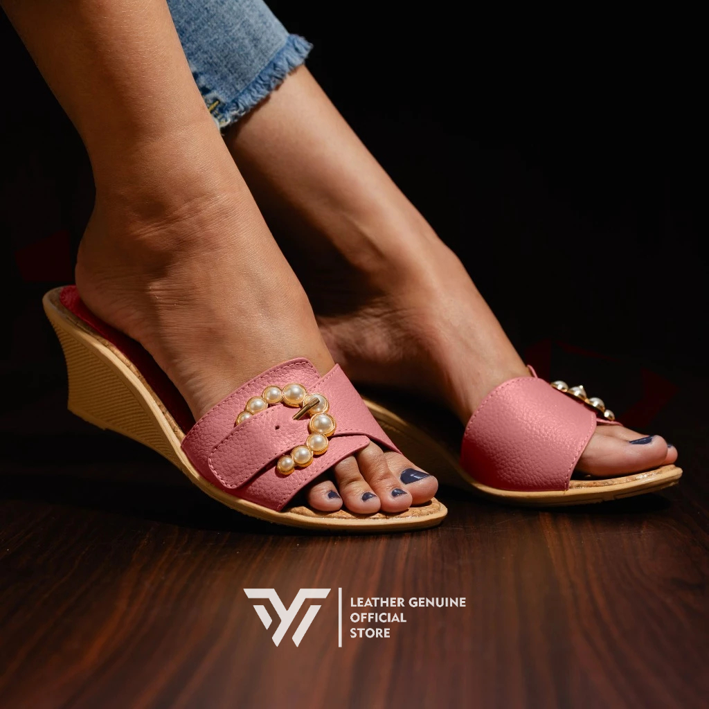 Sandal Kulit Wanita-Wedges 5cm-Sandal Kulit Asli