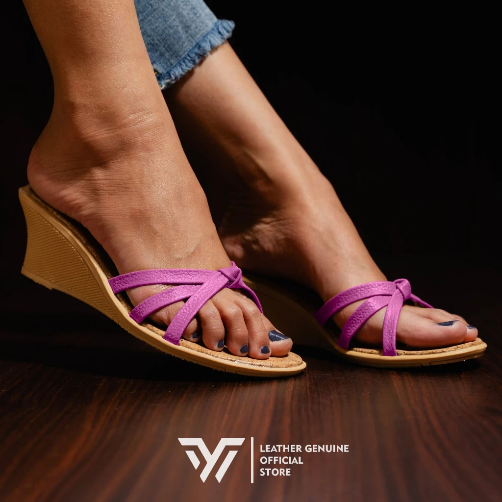 Sandal Kulit Wanita-Wedges 5cm-Sandal Kulit Asli