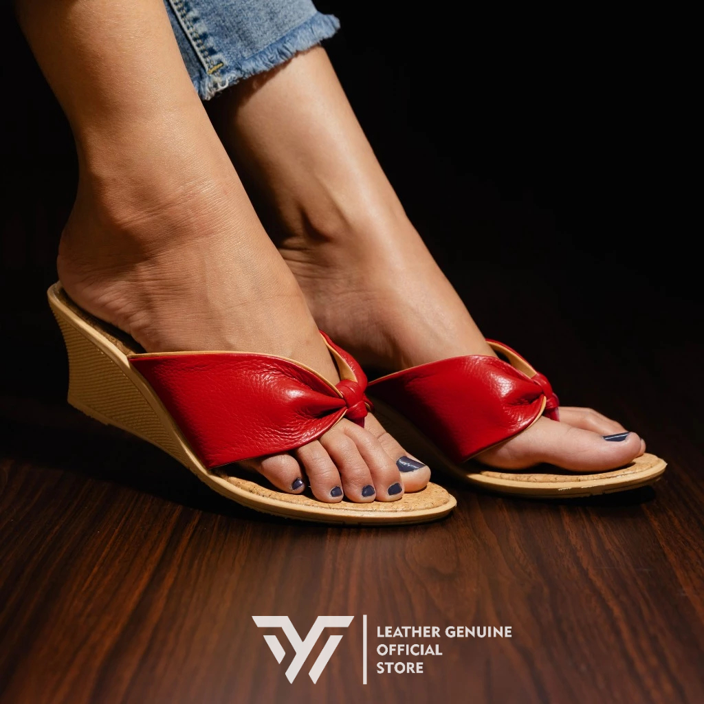 Sandal Kulit Wanita-Wedges 5cm-Sandal Kulit asli