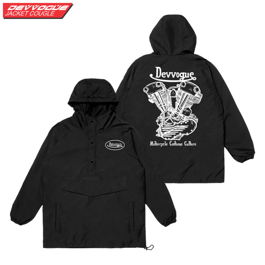 DEVVOGUE Jacket Pria Cougle Motorcycle Costum Culture Bahan Parasut