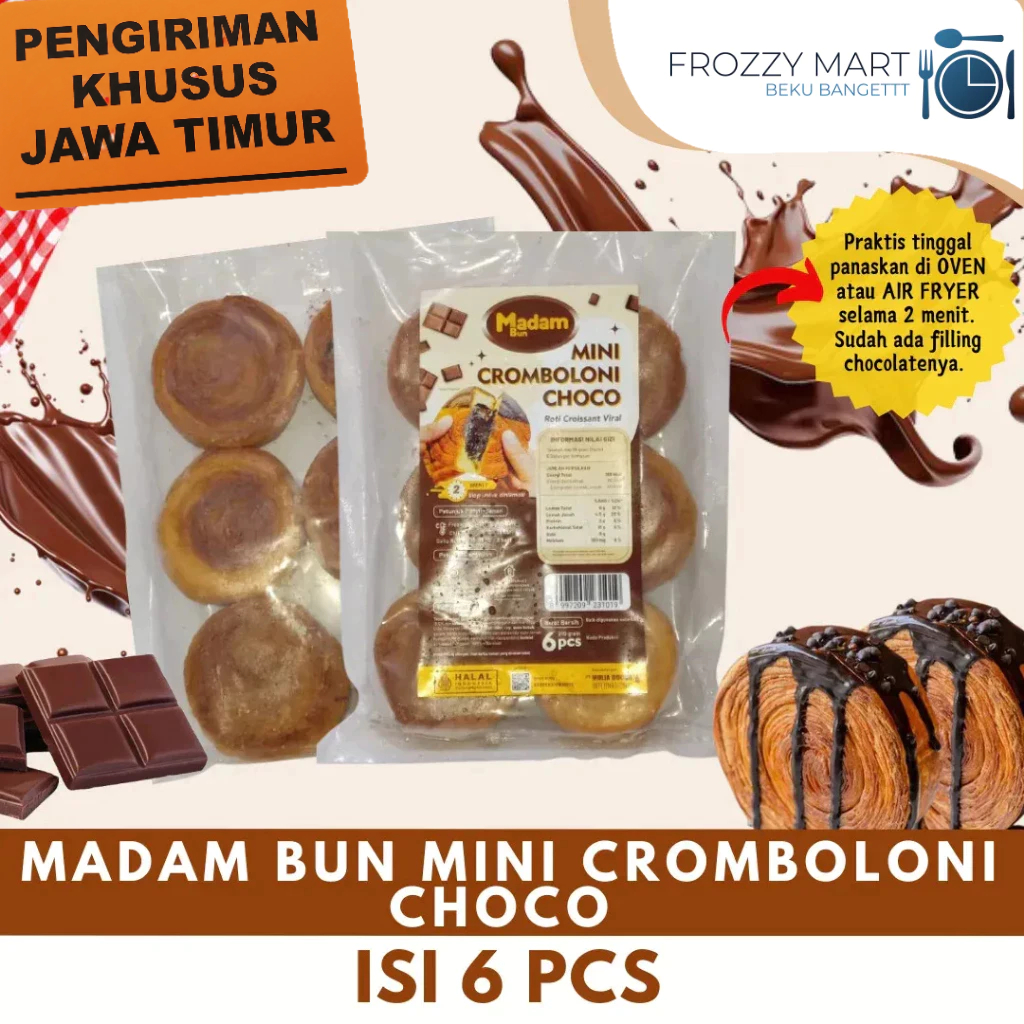 

Madam Bun Mini Crombolloni Choco / Butter Isi 6 – Pastry Lembut Isi Cokelat Lumer & Butter Wangi