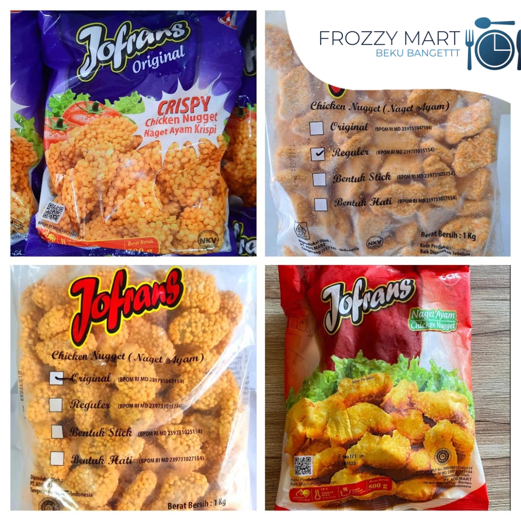 

Jofrans Nugget Ayam | Original, Crispy | 225gr, 500gr, 1kg | Nugget Ayam Lezat & Gurih