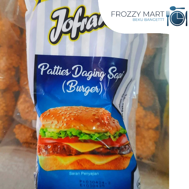 

Jofrans Patties Burger Daging Sapi 360g isi 6 pcs