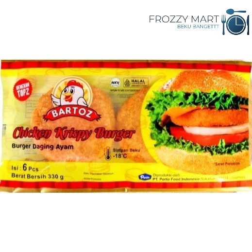

Bartoz Crispy Burger – 330 Gram (Isi 6 pcs) Praktis & Lezat, Siap Saji Kapan Saja