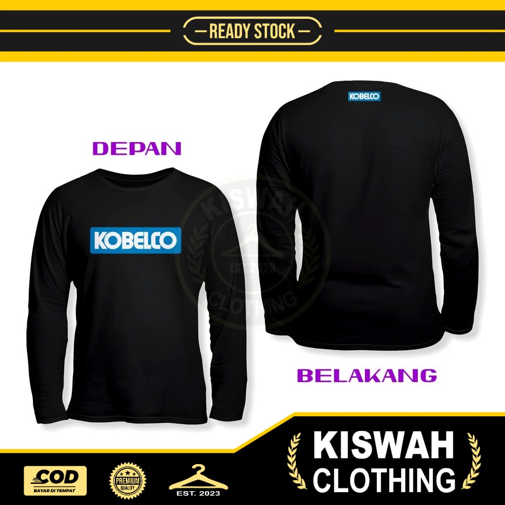 Kaos Tshirt Kobelco Logo DB Lengan Panjang Kaos Distro
