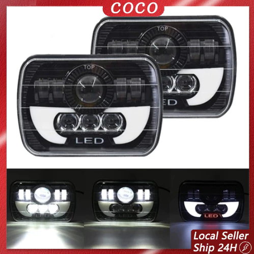 Lampu Led Depan Variasi Kotak LED 7x5 Inch Ori Import Dus Hitam Polos Bisa Untuk Lampu L300 Taft Kat