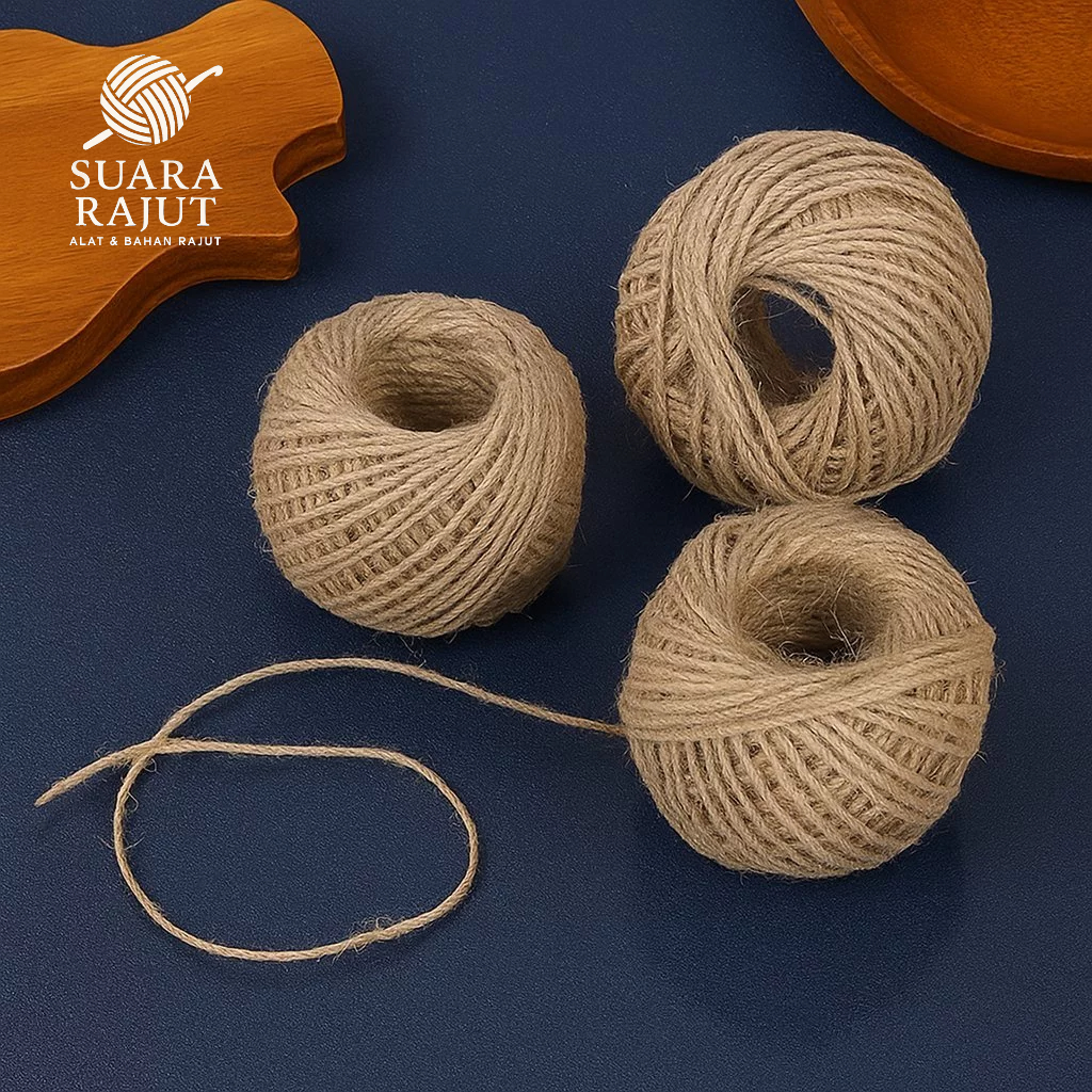 

SUARA RAJUT - TALI KARUNG GONI RAMI 2PLY(HARGA PER 1 METER)