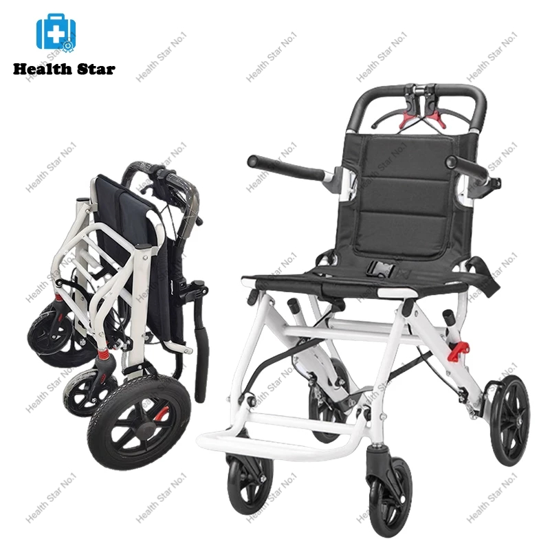 Lightweight Transport Wheelchair Kursi Roda Lipat untuk Dewasa, Lansia, dan Anak-Anak - Kursi Roda P