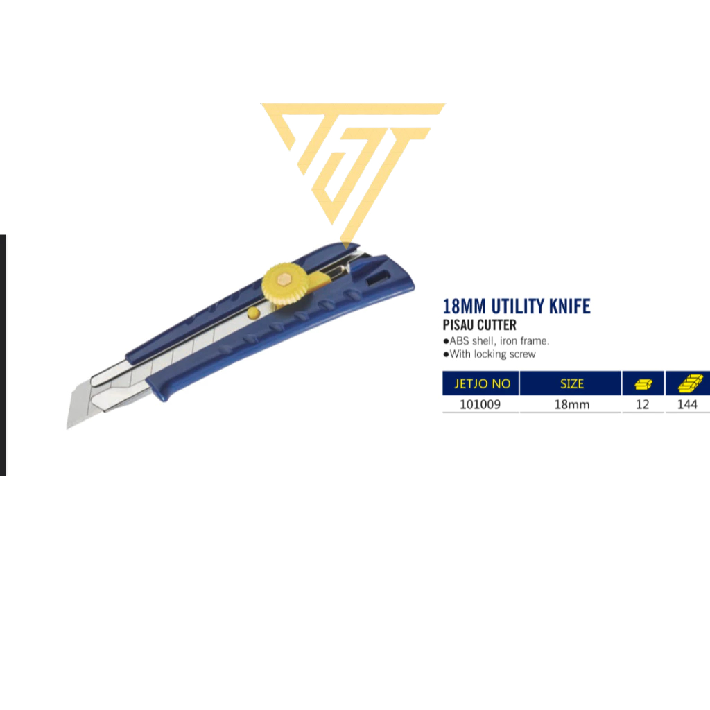

Cutter Snap-Off Knife With Locking 18mm | Pisau Cutter | Lakoni Pro | Jetjo Tools | 101009