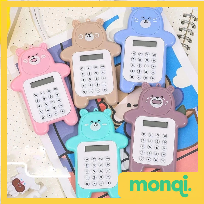 

MONQI Calculator Mini Portable Motif Bear Kalkulator Portable Mini Beruang Kalkulator Unik Kalkulator 8 Digit Mini Portable Kalkulator