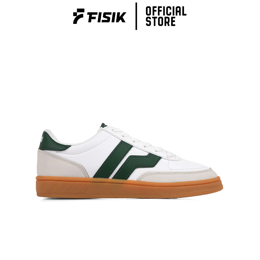 PIERO SEPATU SNEAKERS PRIA  COURT DERBY BIG LOGO-WHITE/GREEN/GUM PIE1000154