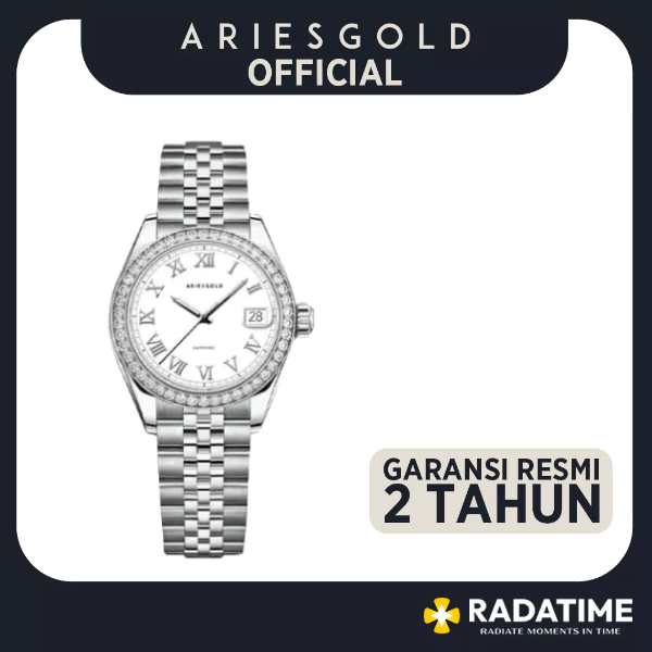 [FREE MUG] Jam Tangan Wanita Aries Gold Original & Garansi Resmi 2 Tahun L-1070-S-RW