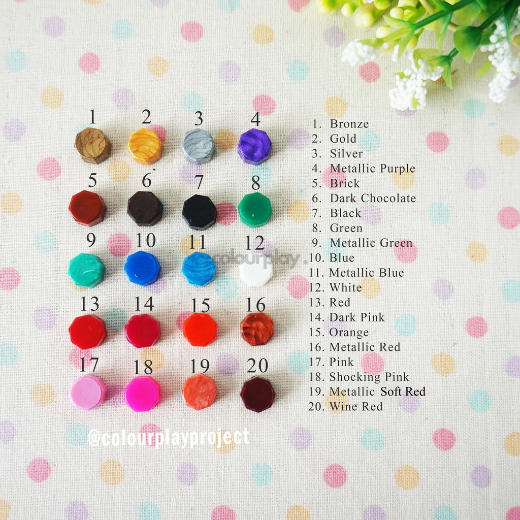 

[no 1-20] Wax Bead (per lusin) lilin wax stamp [Colourplay]