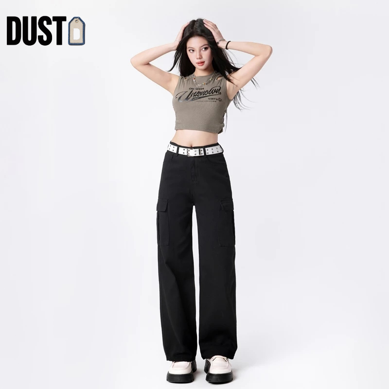 [Harga Terjangkau] 2025 Dust Jeans Premium Wanita Jeans Pinggang Tinggi Longgar Kaki Lebar Rok Jeans