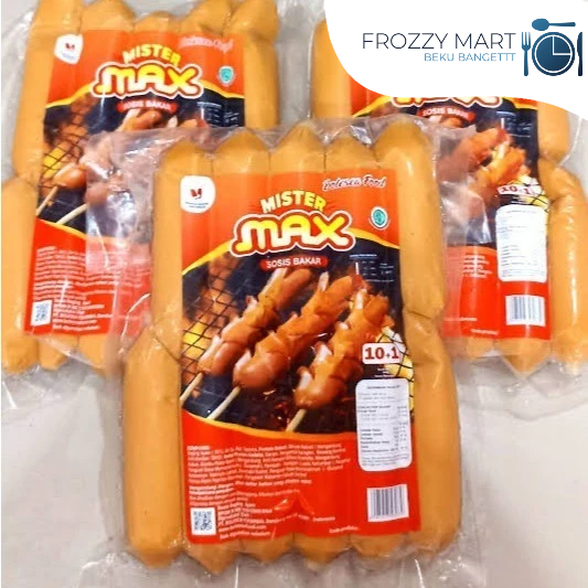 

Mister Max Sosis Bakar Ayam | Mini isi 12, Jumbo isi 7 | Sosis Frozen Siap Goreng