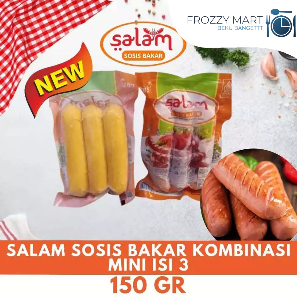 

SALAM Sosis Bakar Kombinasi Mini 150gr Isi 3 | Sosis Frozen Siap Masak