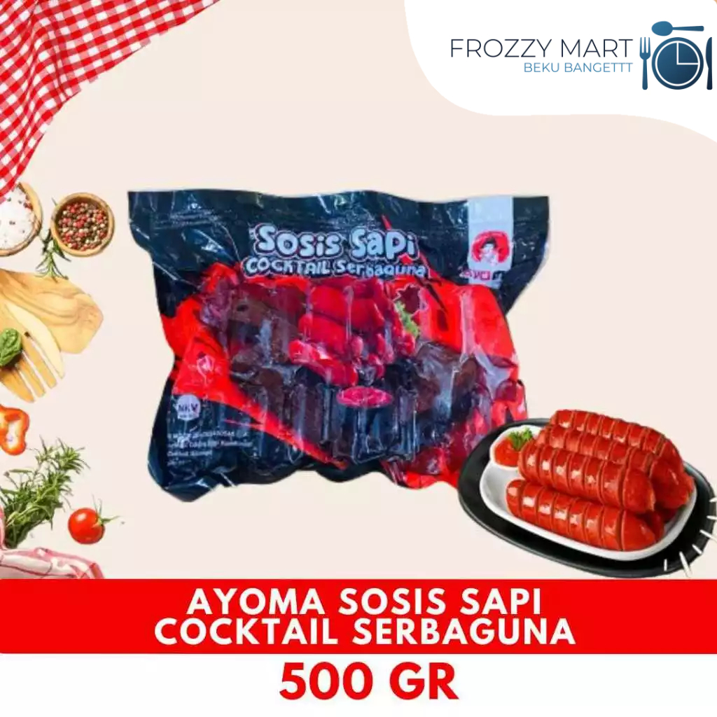 

AYOMA Sosis Sapi Cocktail 500gr – Sosis Frozen Serbaguna Isi Banyak