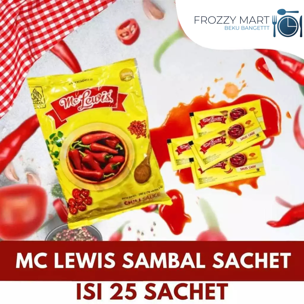 

MC LEWIS Sambal & Saus Tomat Sachet Isi 25 – Saus Sachet Pedas / Manis Praktis untuk Usaha