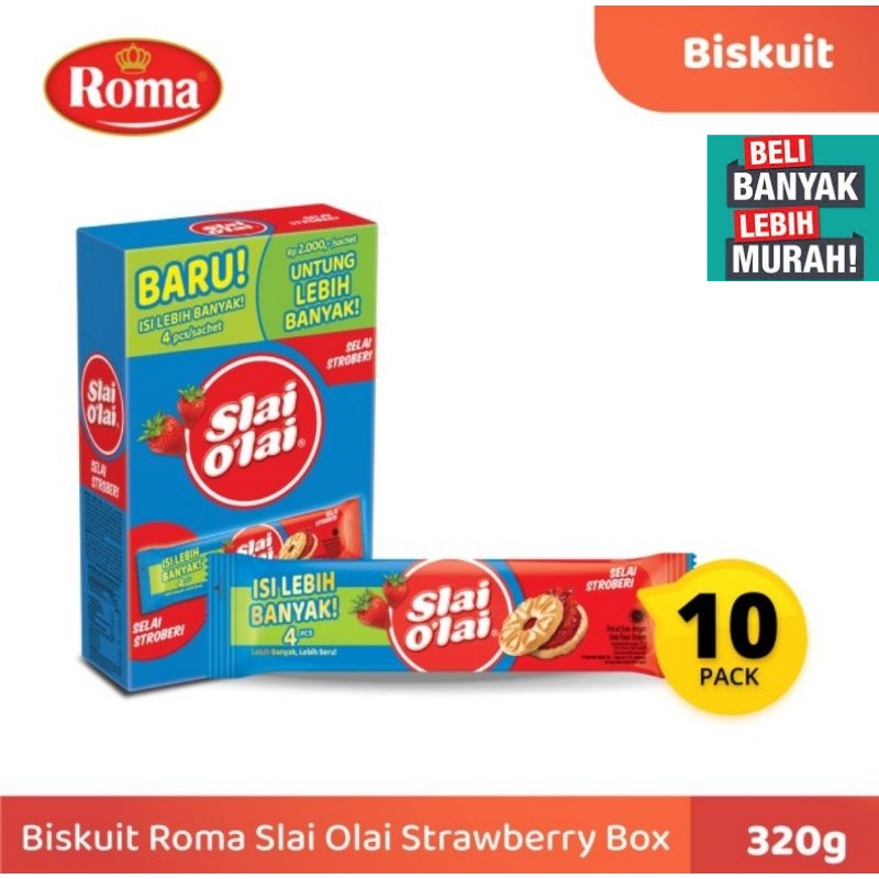 

ROMA SLAI OLAI STRAWBERRY BOX ISI 10 SACHET ( BELI BANYAK LEBH MURAH )