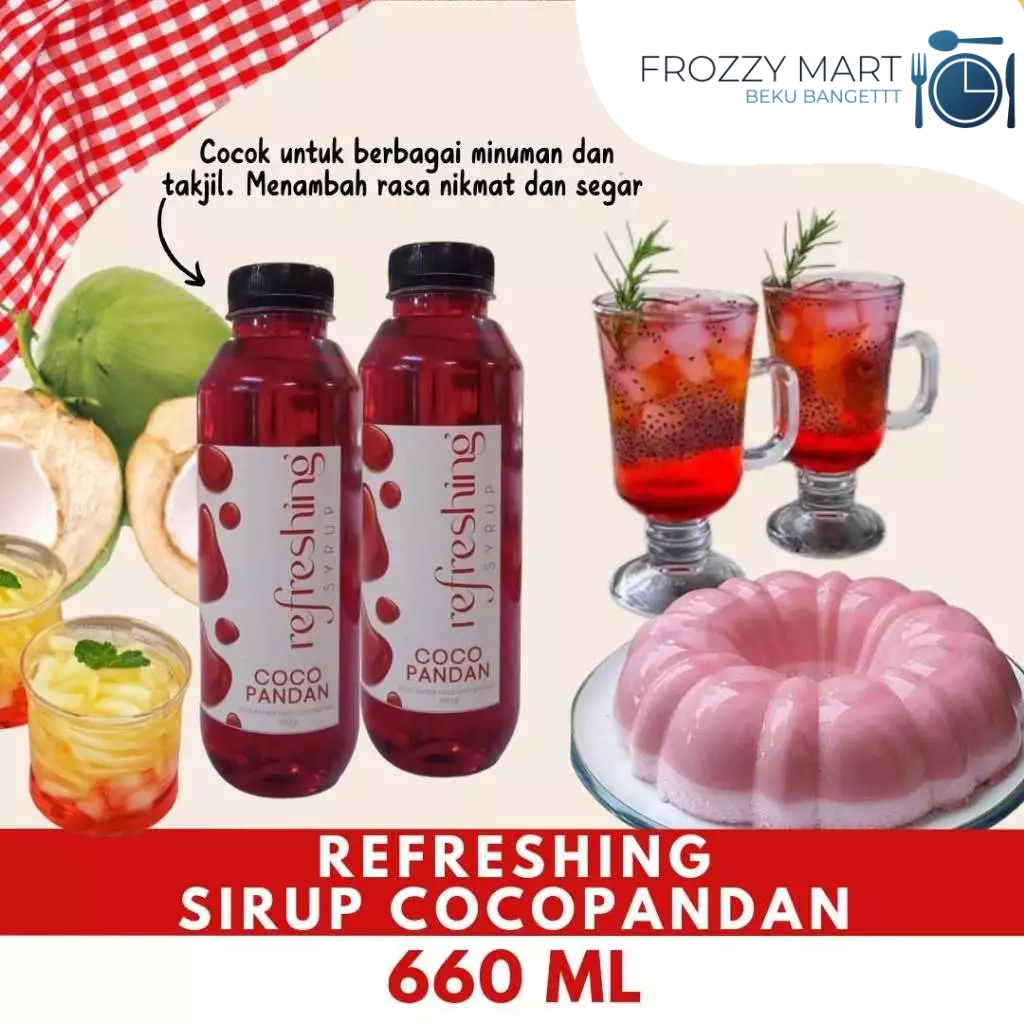 

Refreshing Sirup Cocopandan 660ml – Sirup Rasa Kelapa Pandan Segar Cocok untuk Es & Minuman Dingin