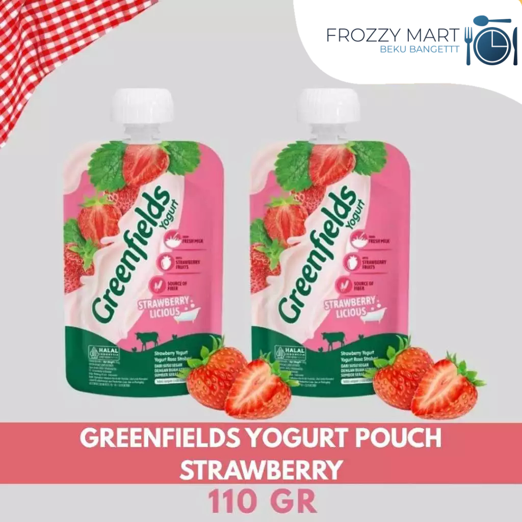 

Greenfields Yogurt Pouch 110gr – Blueberry, Original, Strawberry | Yogurt Probiotik Praktis & Sehat