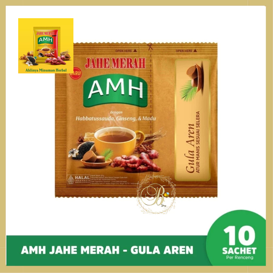 

AMH Jahe Merah Herbal Gula Aren Pisah 1 renceng - (10 Sachet) | Renceng Jahe Merah Gula Aren