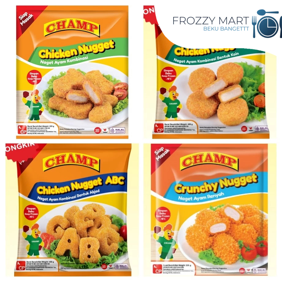 

Champ Nugget Ayam Series | Original, Coin, Crunchy, ABC | 225 gr