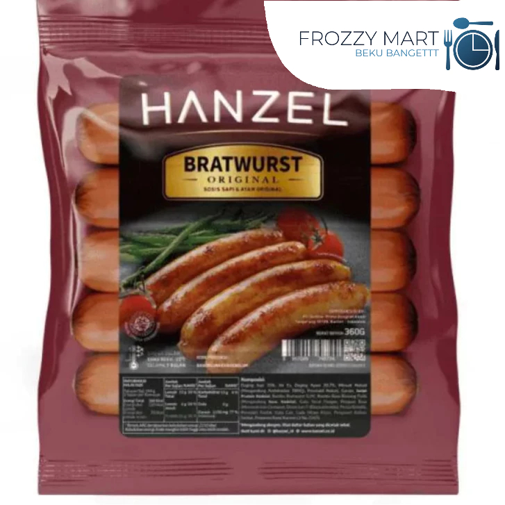 

HANZEL Bratwurst Original 360gr – Sosis Premium Ala Jerman, Enak Gurih & Juicy!