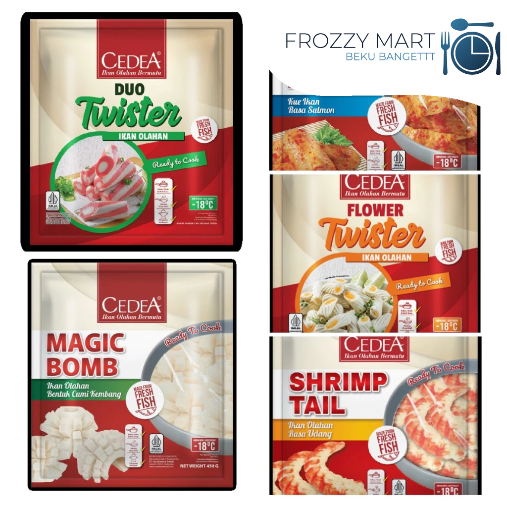 

Cedea Duo Twister / Flower Twister / Shrimp Tail / Magic Bomb / Salmon Fish Cake 500gr