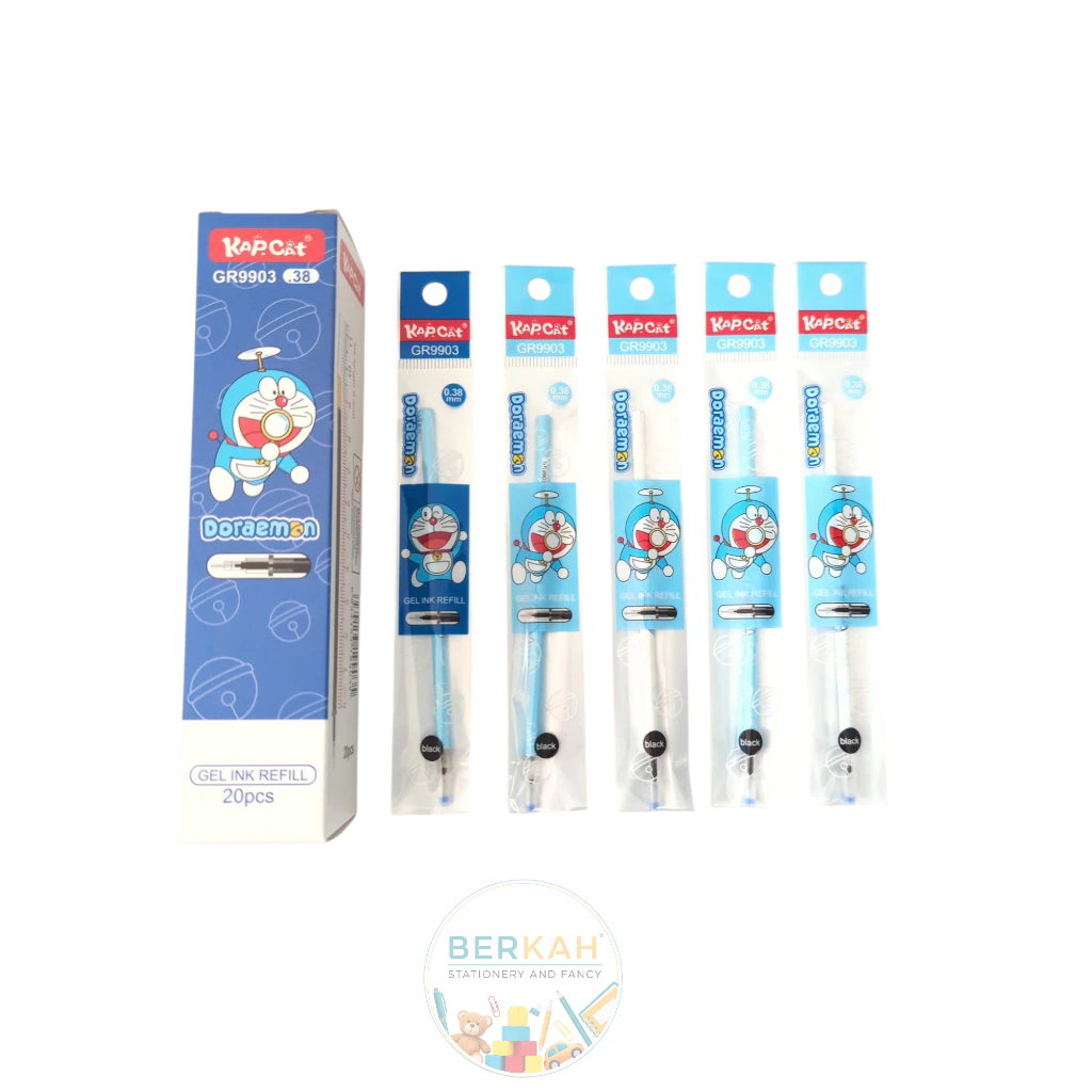 

Refill Pulpen Gel 0.38mm Karakter Doraemon Hello Kitty Spider-Man - Tinta Hitam 20pcs/Box