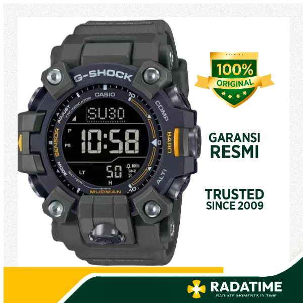 Jam Tangan Pria Casio G-Shock 100% Original Resin Green GW-9500-3DR