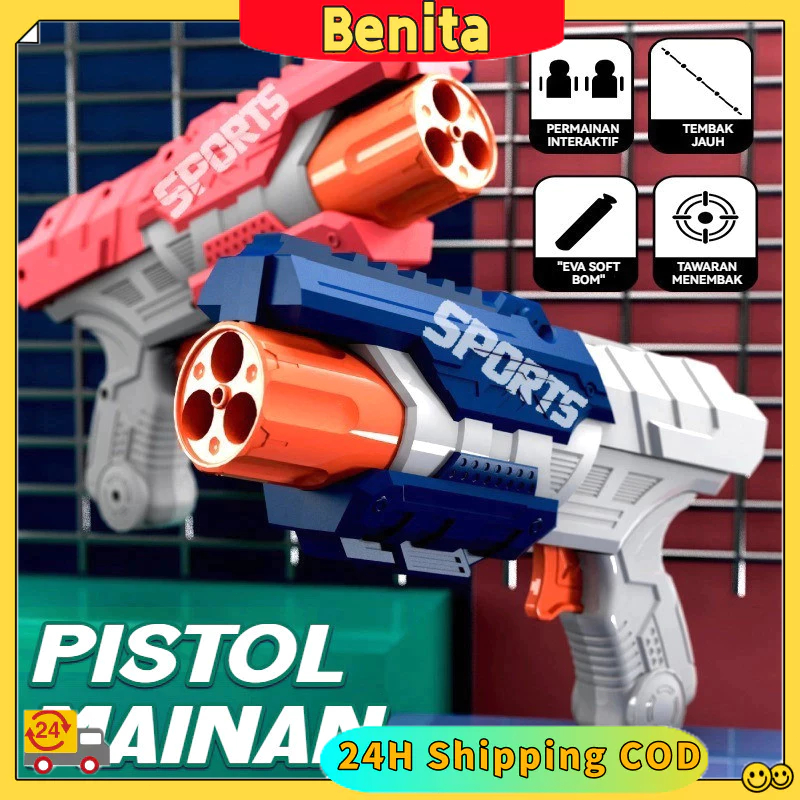 【Murah COD】Soft Bullet Gun Pistol Mainan Anak Mainan  Gun Mainan Airsoft Mainan Tembakan Sniper Main