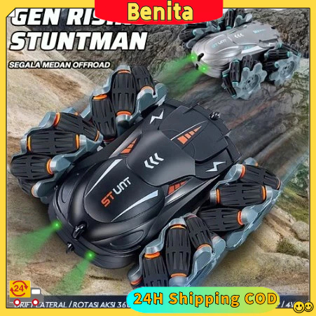 【24H COD】⚡️Stunt King⚡️ RC Stunt Mobil Remote Control Drift Car With Light Mainan Anak Mobil Stunt C